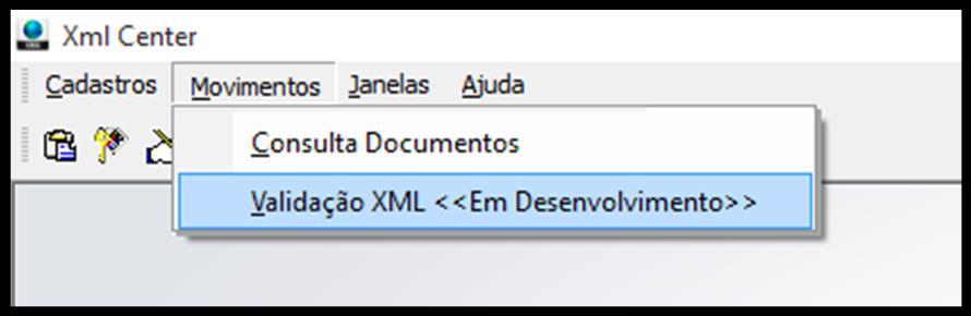 Figura 19 Menu Validador de XML.