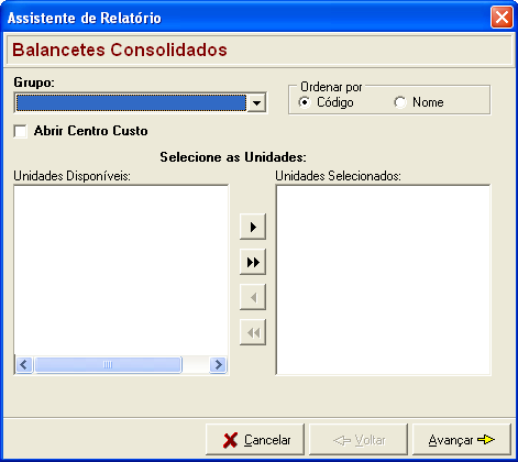 Após execução atualização: 5. Relatórios Nos próximos subtópicos, são apresentados os principais relatórios contábeis que podem ser emitidos pelo módulo. 5.1 Balancete consolidado - CTB_RelBalanceteConsolidado.