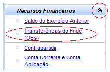 RECURSOS FINANCEIROS Transferências do FNDE (OBs) Antes do SiGPC - Contas Online, para saber os recursos que haviam sido transferidos, era preciso consultar o site do FNDE ou, depois do crédito, o