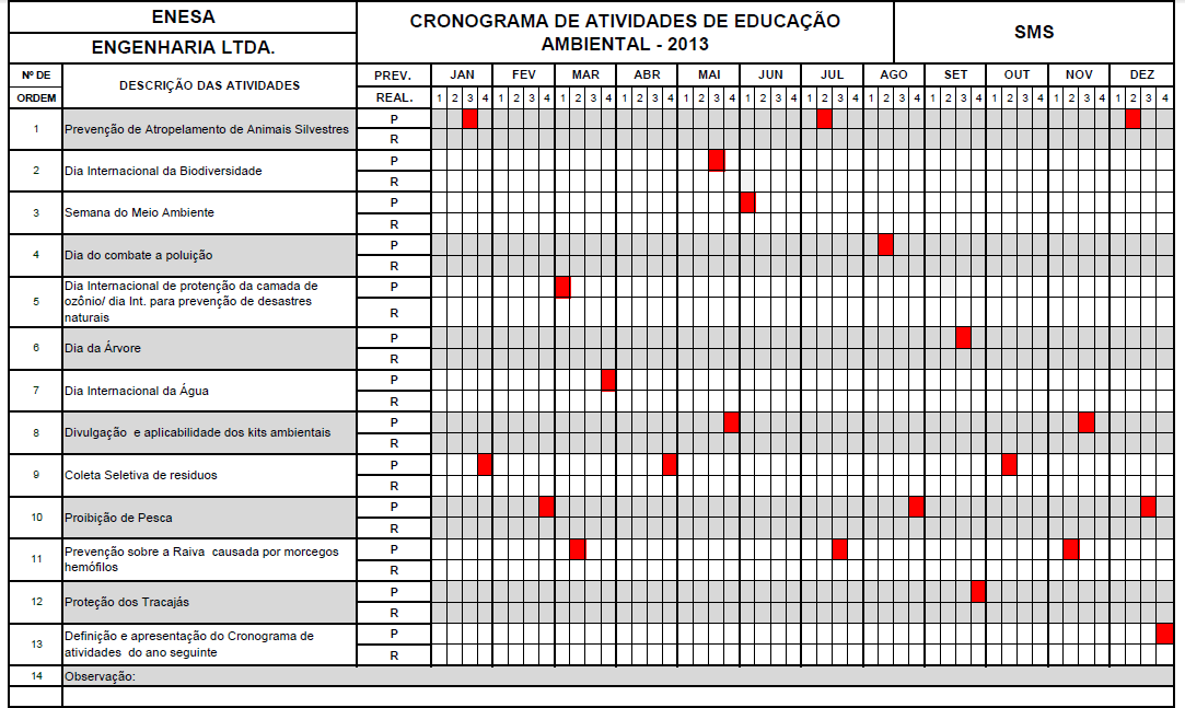 3.2 Cronograma das ações a