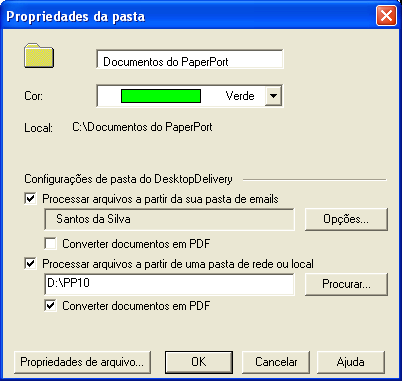 Use o DesktopDelivery O DesktopDelivery (somente no PaperPort Professional 10) monitora a entrada de arquivos de tipos especificados (PDF, TIFF, JPEG e MAX) em pastas de rede ou locais O aplicativo