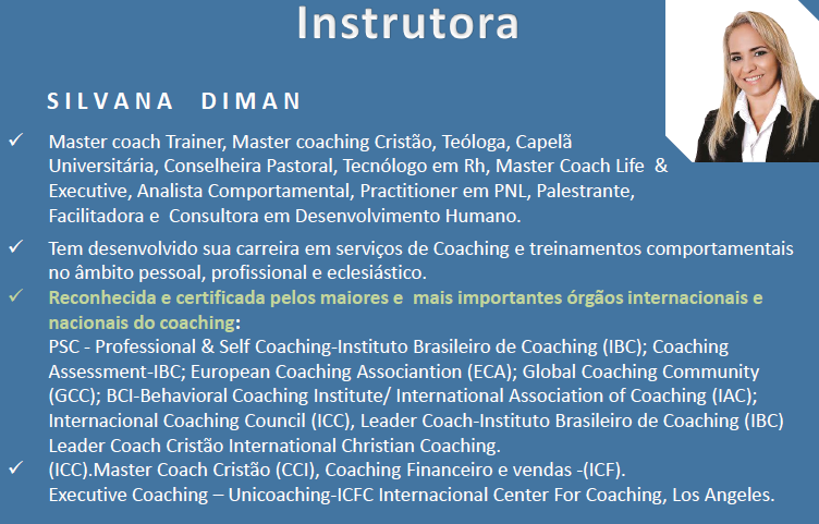 Líder de Célula Tem desenvolvido sua carreira em serviços de Coaching e treinamentos comportamentais de qualidade no âmbito pessoal, profissional e eclesiástico.