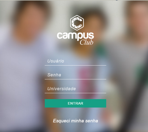 Primeira vez no Campus Club Para acessar o Campus Club, você deve ir ao site: mycampusclub.com ou baixar o aplicativo para Android ou IOS.