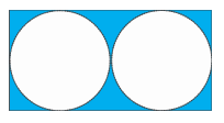 FAETEC 2016-1 A figura abaixo é formada por um retângulo e dois círculos de mesmo diâmetro, que são tangentes entre si e a exatamente 3 dos lados do retângulo.