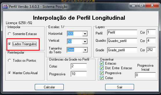 Se alterarmos a configuração para interpolar por lado do triângulo, teremos um