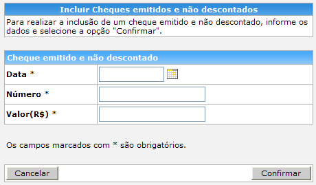 A seguir, devem ser incluídas as restituições nã creditadas pel banc e cheques emitids e nã descntads.