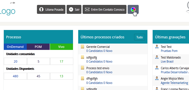 Cores Interface Gerente de Contas pode personalizar a interface com os