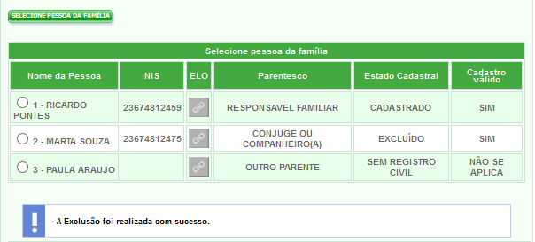 Quando o Sistema de Cadastro Único identifica uma situação de multiplicidade de cadastramento, ou seja, uma pessoa estando cadastrada em mais de uma família, uma rotina interna do próprio sistema