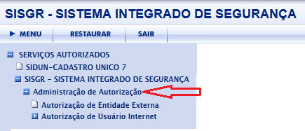 SISTEMA INTEGRADO DE SEGURANÇA; Selecionar