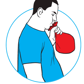 3. O ar expirado por uma pessoa que está fazendo um exercício físico é coletado em um saco plástico contendo ar atmosférico.