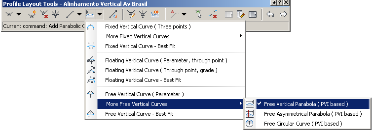 Figura 33 53. Vamos agora inserir curvas verticais parabólicas entre os trechos retos do perfil projetado.