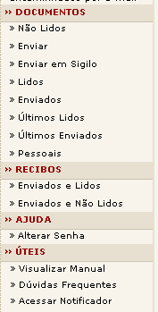 necessidade, o usuário deverá selecionar a Unidade organizacional desejada e o sistema voltará à página inicial exibindo a Unidade organizacional escolhida. 2.