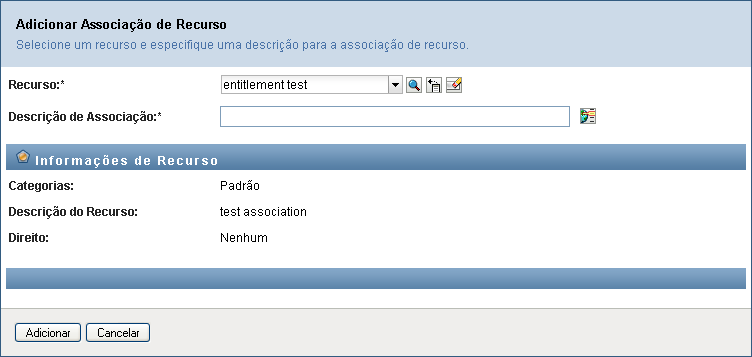 Para direitos que usam valores de parâmetros estáticos, que incluem atributos adicionais ou informações detalhadas para os direitos, o assistente exibe os valores estáticos ao lado do rótulo Valor de