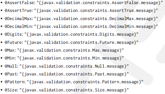 JSF 2.0: Mensagens de Erro Podemos personalizar as mensagens de erro através do atributo message das anotações do bean validation.