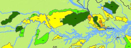 Região 2 Médio e Baixo Solimões 1 EE Juami-Japurá 2 EE Jutai-Solimões 3 RESEX Rio Jutaí 4 RESEX Auati-Paraná 5 RDS Mamirauá 6 RDS Amanã 7 RESEX Rio Unini 8 PARNA Jau 9 PARNA Anavilhanas 10 RDS Uatumã