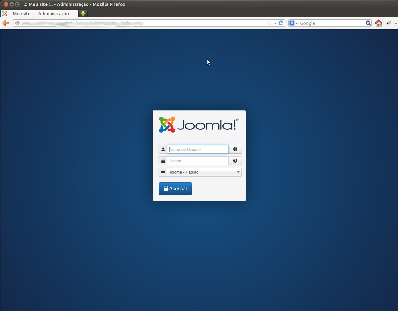 Figura 7- Página de logon painel administrativo do Joomla Após o logon no