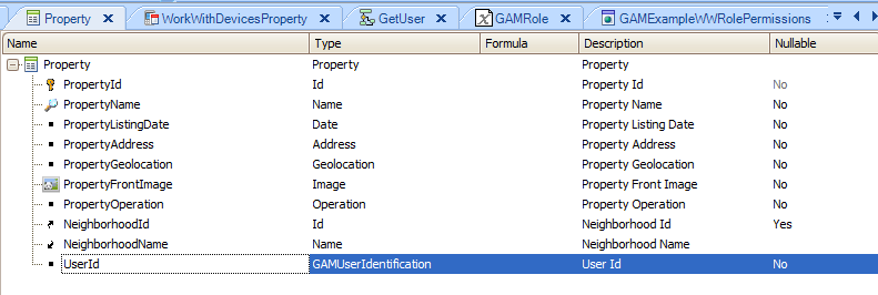 Vamos agora à Transação Property a definir um novo atributo que nos permita armazenar o usuário que tentar fazer log in através do GAM.