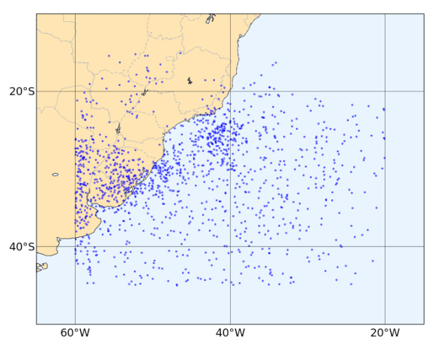 100 Mello et al.: Análise interdecadal e sazonal de ciclones extratropicais sobre a costa sul... extratropicais foi 2007 (Fig. 3c), com 74 ciclones; o ano com menor quantidade foi 1969 (Fig.