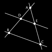 X+11 X R P 0 m 30 m 60- Considerando a figura abaixo: a) Determine AD, sabendo que DB=5 cm, EC=10 cm e AE=8 cm. b) Determine AD e DB, sabendo que AB=6 cm, AE=8 cm e EC=5 cm.
