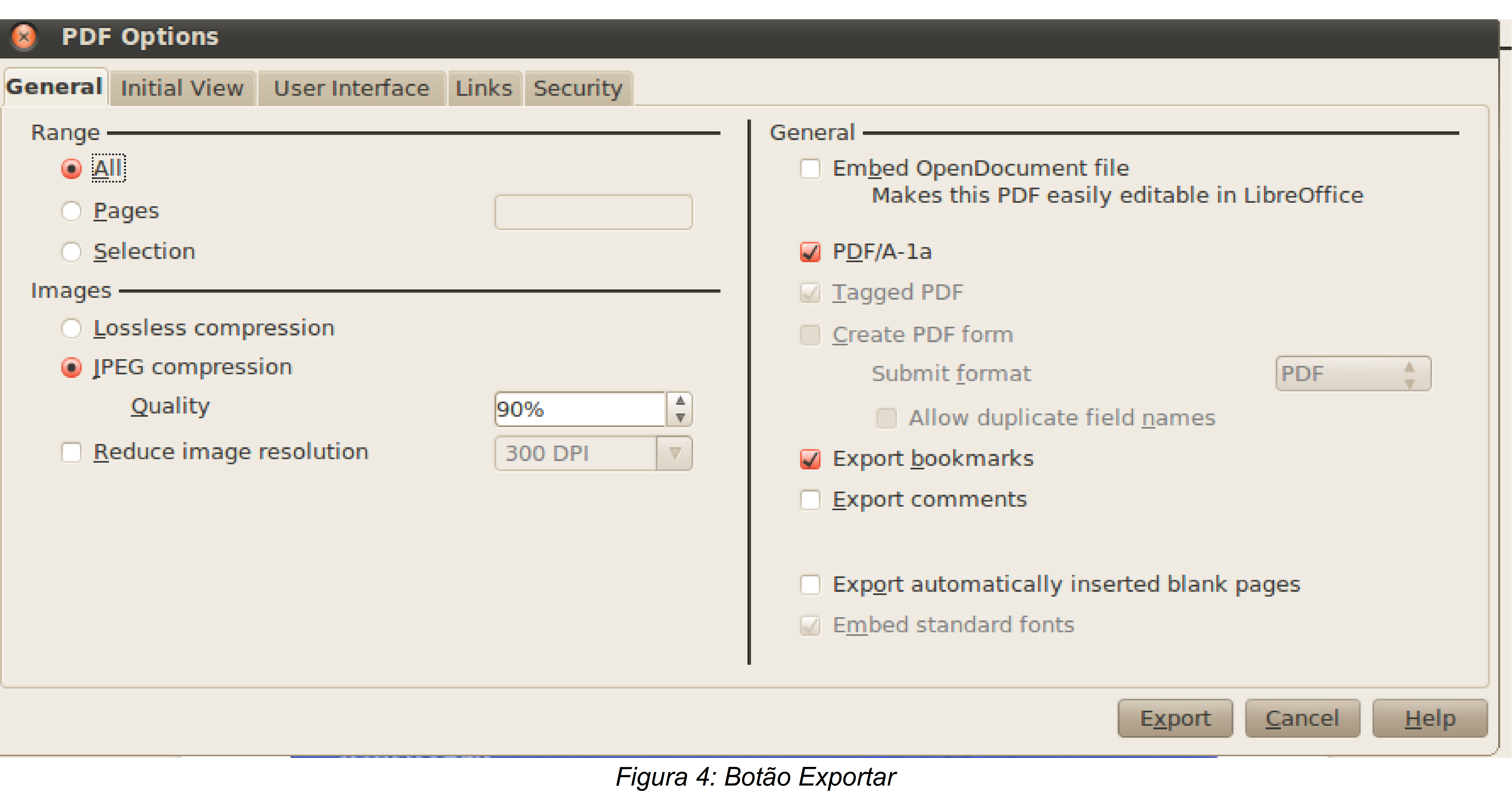 Para gerar o PDF, clique em File (Arquivo) -> Export as PDF (Exportar como PDF) ou clicar no ícone, conforme indicado na figura 3.
