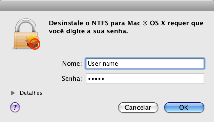21 Desinstalando o Controlador Para desinstalar o Paragon NTFS para Mac OS X, siga os passos abaixo: 1.