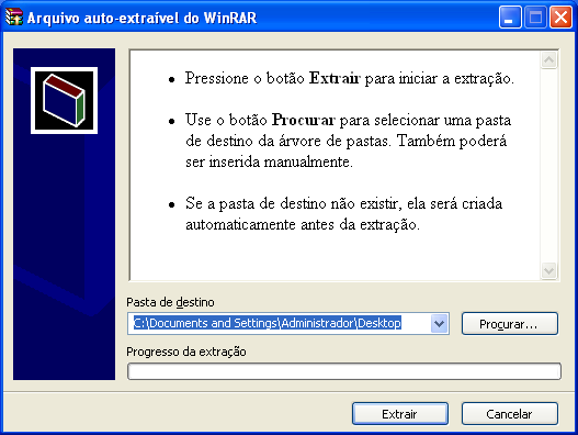 3. WINDOWS XP 1. Tenha disponível em sua máquina o driver do APE USB para Windows XP e o aplicativo WinRar (http://www.winrarbrasil.com.br/winrar/download.mv) instalado.