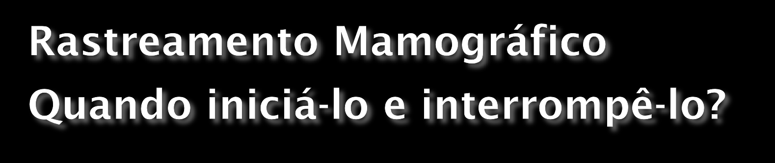 Reduz a mortalidade em mulheres entre 39 e 69 anos Magnitude da