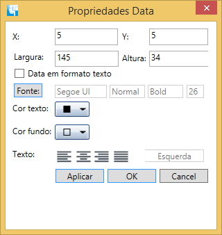 Ilustração 109 Ecrã com a data Ilustração 110 Edição das propriedades da data Rodapé Este módulo