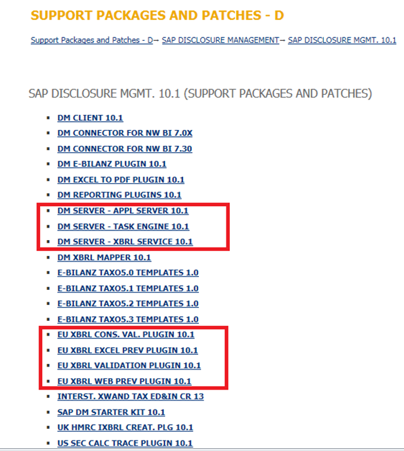 Além de fazer download dos plug-ins para o servidor de aplicação SAP Disclosure Management, também é necessário assegurar que a ferramenta de tarefas e o serviço XBRL estão sendo executados.