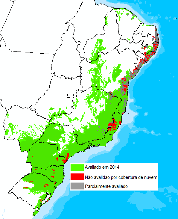 ÁREA AVALIADA 2013-2014 87% do total do Bioma Mata
