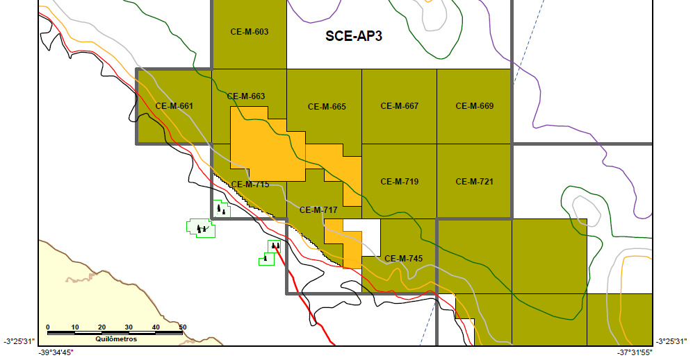 Ceará Bacia do Ceará Setor Blocos Área (km²) SCE-AP3 11 768 Total 11 7.
