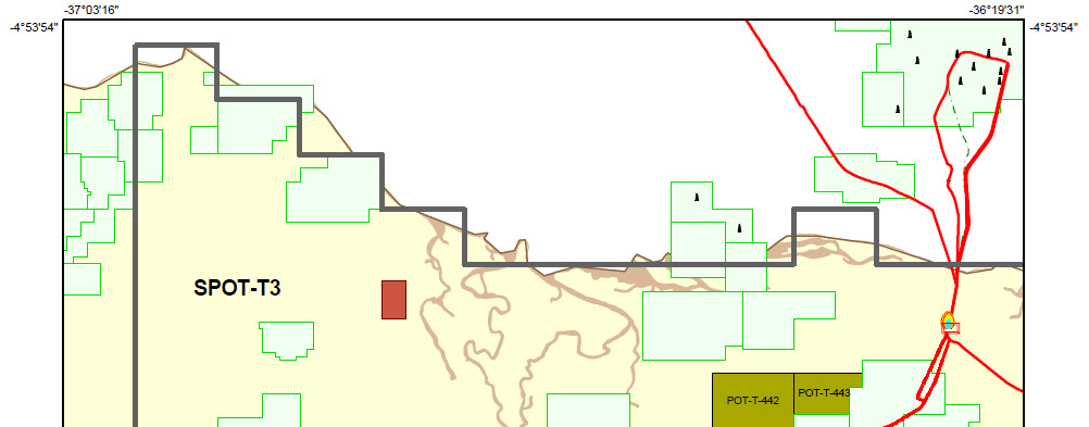 Rio Grande do Norte Bacia Potiguar Setores Blocos Área (km²) SPOT-T3 3 31 SPOT-T5 17 31