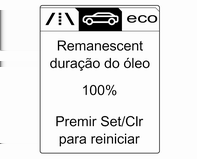 Instrumentos, elementos de manuseamento 119 A duração da vida útil restante do óleo de motor é apresentada em percentagem no Centro de Informação do Condutor.