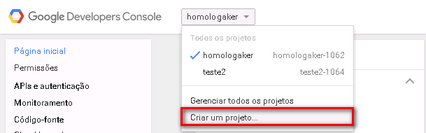 Para criar um aplicativo deverá possuir uma conta ou criar uma nova. Tendo uma conta do Google basta entrar no seguinte https://developers.google.com/?hl=pt-br e realizar os seguintes passos: 4.