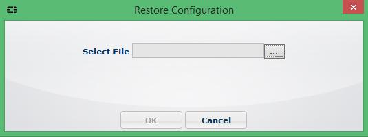 Para abrir o ecrã de importação do ficheiro de configuração Pressionar em Selecionar o ficheiro