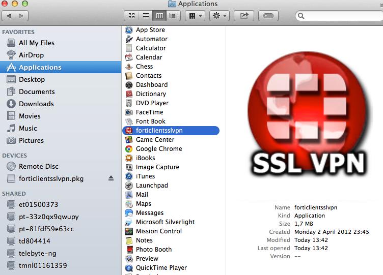 2.2.2. Mac OS PC (SSL) - Configuração Para efetuar