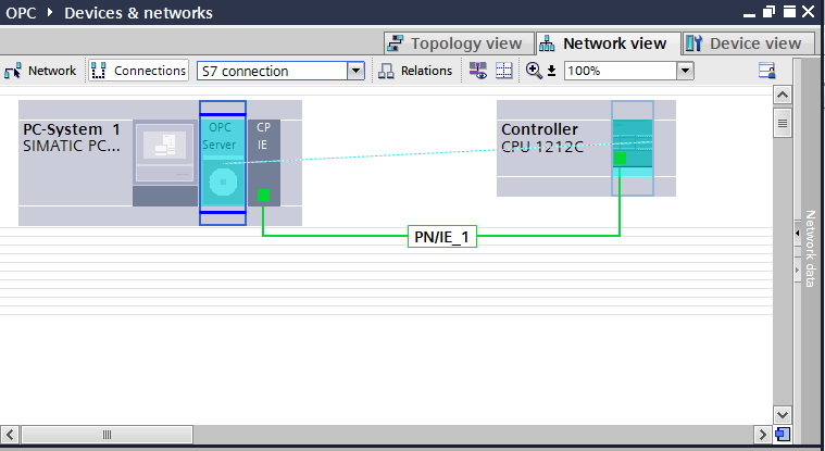 2.8. Configuração da conexão Entrar no Network View.