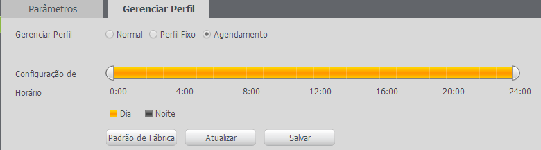 Atraso D&N: define um tempo para mudar o modo de imagem (colorido ou preto e branco), ou seja, quando o ambiente estiver escuro a câmera vai demorar o tempo escolhido para mudar de colorido para