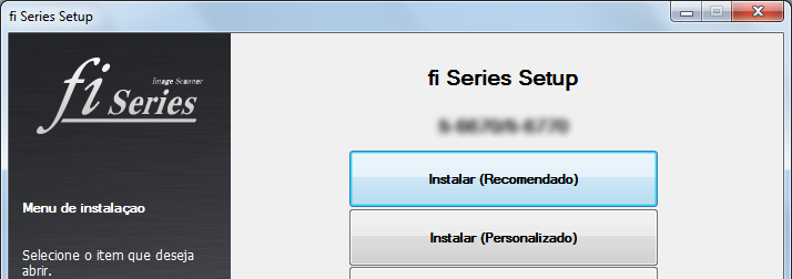 1 Ligue o computador e faça o login no como administrador. 2 Insira o Setup DVD-ROM no leitor de DVD. A tela [fi Series Setup] será exibida.