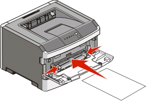 Uso do alimentador manual O alimentador manual está localizado na parte interna da porta do alimentador manual da impressora e pode alimentar apenas uma folha de papel por vez.