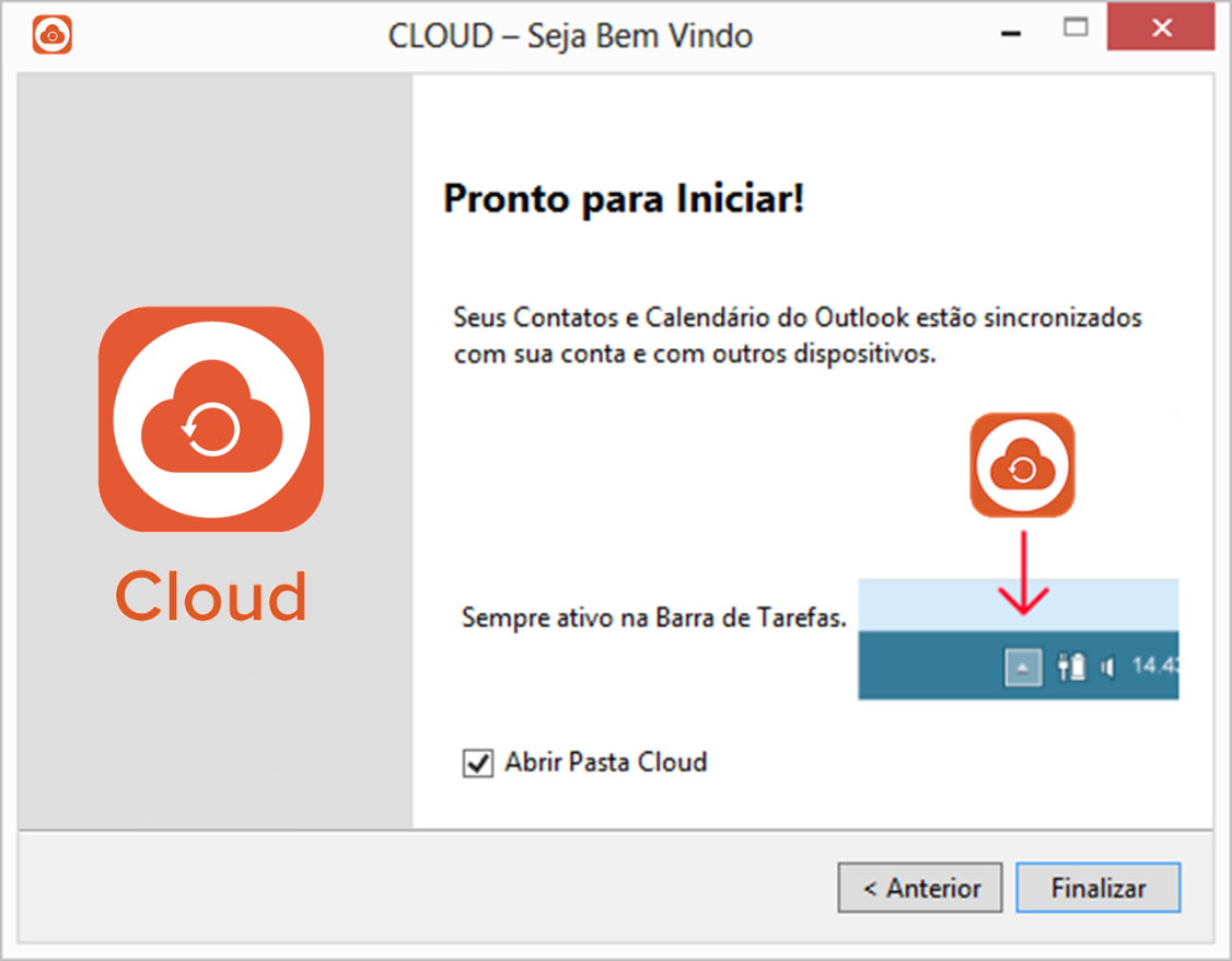 Veja o exemplo de acesso rápido ao Cloud.