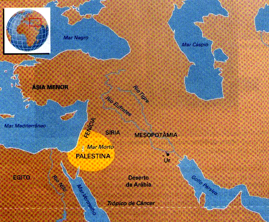 3 OS HEBREUS A civilização hebraica desenvolveu-se na região da Palestina (denominada pelos relatos bíblicos de Canaã) no local onde hoje se localiza A Palestina é Israel, na árida região localizada