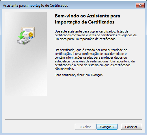 Anexo II - Instalação do Certificado Digital Introdução Este documento exibe os procedimentos para configuração do certificado digital.