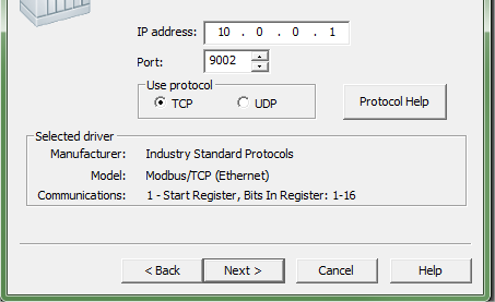 Configurando o driver Modbus TCP/IP Colocar o IP do CLP neste exemplo