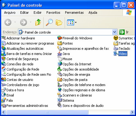 teclado, mouse, data e hora e muito mais. I. Para abrir o Painel de Controle a) Abra o menu Iniciar; b) Clique em Painel de Controle.