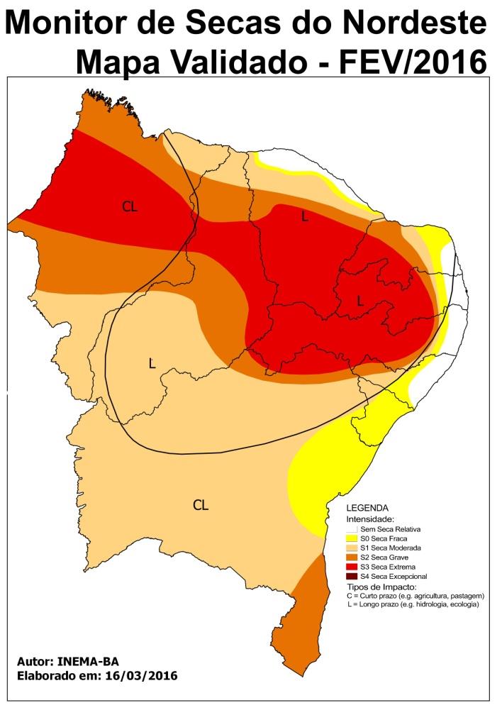 estado do Piauí. Nessa faixa as anomalias negativas de precipitação ficaram em torno dos 200 mm.