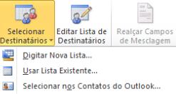 Clicar no botão Concluir e mesclar no grupo Concluir, e selecione a opção Editar Documentos individuais. 47 2. Na tela Mesclagem para o novo documento, deixe a selecionado a opção todos. 3.