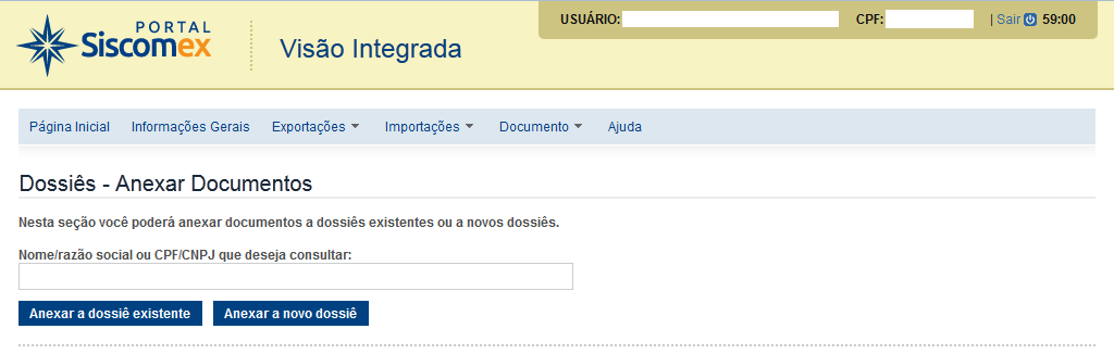 Dossiê de Exportação: Pode ser criado por responsáveis legais e representantes legais que possuem habilitação para atuar exportação e podem ser vinculados apenas a Registros de Exportação).