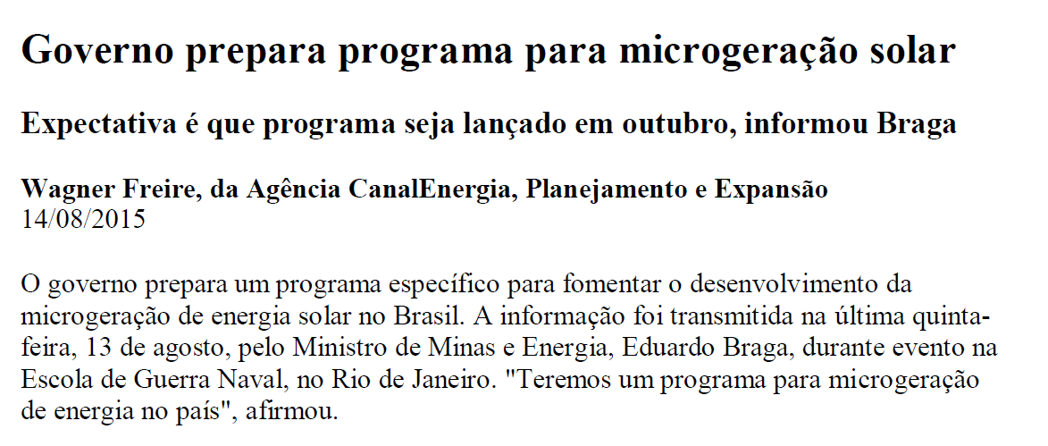 MICRO E MINIGERAÇÃO