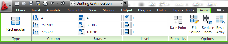 Comando Array Para editar um Array, basta clicar com o botão esquerdo em um dos objetos da matriz para entrar no